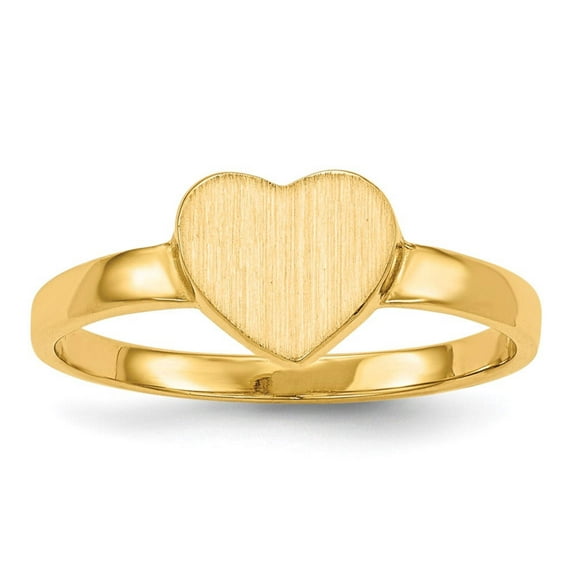 14k Yellow Gold Polished Signet Ring Size 6 - 1.3 Grams -  Jewelry Gift for Mom
