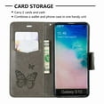 thumbnail image 6 of Allytech Galaxy S10 Case, Slim Fit PU Leather Folio Butterfly Embossed Shockproof Wrist Hand Strap Flip Cards Holder Wallet Case TPU Back Cover for Samsung Galaxy S10,Gray, 6 of 8
