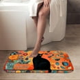 thumbnail image 4 of 1pc Black Cat with Floral Absorbent Non-Slip Bathroom Thickened Flannel Rug Decor,Soft,Quick Drying,Suitable For Indoor/outdoor Use,Bathrooms,Bedrooms,Kitchens,Terrace,Laundry Rooms,16"x24", 4 of 9