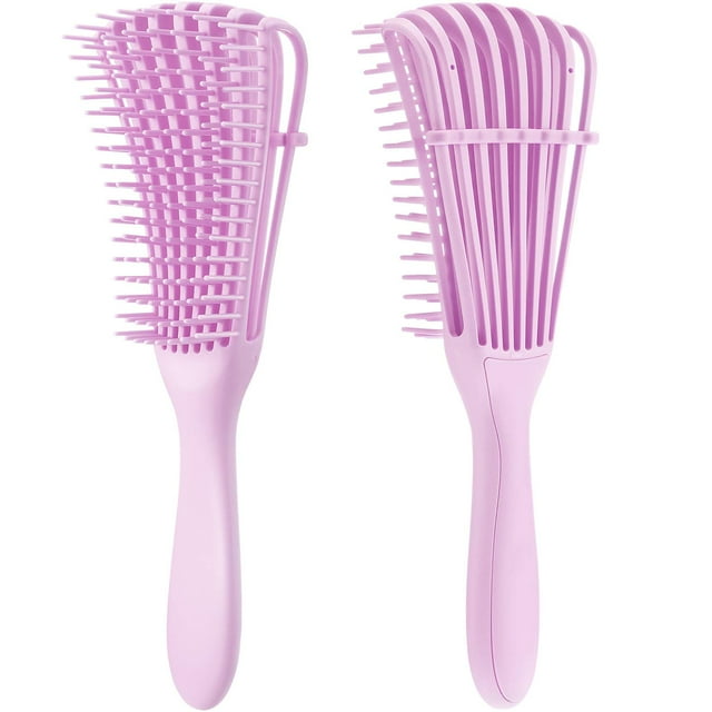Autorización:2 cepillos desenredantes para cabello afroamericano/africano texturizado 3a a 4c ondulado/rizado/en espiral/húmedo/seco/aceite/pelo grueso/largo, desenredador de nudos fácil de limpiar Adepaton HMHZ115-1
