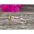 thumbnail image 3 of 10K Rose Gold Champagne Diamond Moissanite Halo Engagement Ring With 7mm Cushion Cut 2.05 Carat Milgrain Art Deco, 3 of 6