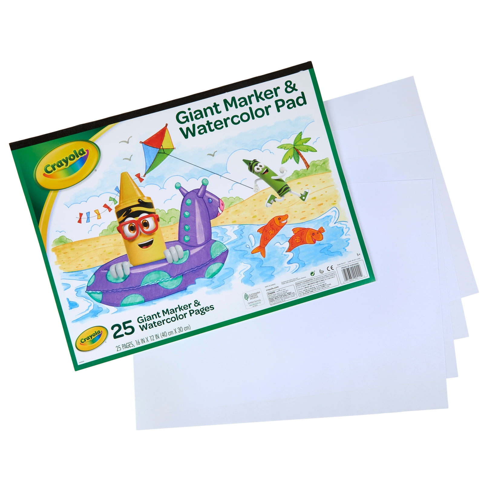 Crayola Giant Marker & Watercolor Pad, Pack of 6