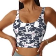 thumbnail image 1 of Balery Cartoon Raccoon Sujetadores deportivos con espalda cruzada para mujer, acolchados, sin costuras, de alto impacto, ideales para yoga, gimnasio, entrenamiento y fitness.-, 1 of 8