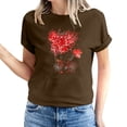 thumbnail image 2 of Fesfesfes V Neck Tshirt Women's Valentine's Day Love Printed Short Sleeved T-shirt Top Short Sleeved Round Neck Top/Shirt Layering Shirts for Women S(US:4), 2 of 6