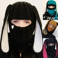 thumbnail image 2 of Whigetiy Rabbit Balaclava Beanie Long Ear Skullies Beanie Bunny Hat Long Rabbit Ear Hat, 2 of 13
