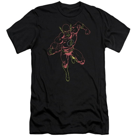 JLA Justice League Neon Flash S/S Adult 30/1 T-Shirt Black