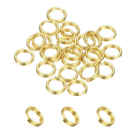 Uxcell Round Split Ring, Small Split Rings with Double Loops Metal Small Key Circle for Key Chain Jewelry Making 4 x 0.5 mm