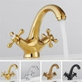 thumbnail image 3 of Bathroom Faucet Vintage Double Handle Swivel Basin Sink Hot Cold Mixing Tap, 3 of 3