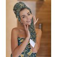 thumbnail image 7 of Boho Green Floral Towel Set of 3, Soft Microfiber Bath Towels, Hand Towel, Washcloths, Farmhouse Botanical Vintage Paisley Flower Quick-Dry Absorbent Towels for Bathroom Kitchen Hotel Beach Gym Spa, 7 of 7