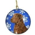 thumbnail image 1 of Chesapeake Bay Retriever Winter Snowflakes Holiday Christmas Ceramic Ornament, 1 of 1