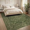 thumbnail image 3 of ODIKA 8'x10' Washable Area Rug Floral Medallion With Distressed Scroll Border Accents Vintage Flowing Dynamic for King Size Bedroom Under Bed, Master Suite, Non-Shedding, Easy Care, 3 of 7