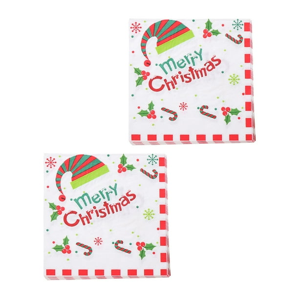 Servilletas de papel para cenas, servilletas desechables para eventos y hogar. sombrero de navidad