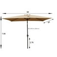 thumbnail image 3 of 9x6 Ft Outdoor Umbrella, Patio Sunbathing Umbrella with Crank and Push Button Tilt, All Weather Sun Shade for Garden Backyard Swimming Pool Beach, Brown, 3 of 7