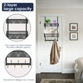 thumbnail image 6 of Jokapy Over the Door Hanger with Coat Hooks and 2 Baskets, Stainless Steel Towel Hooks, Black, 6 of 11