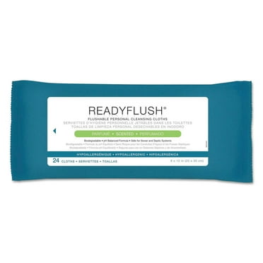 Medline ReadyFlush Biodegradable Flushable Wipes 8 x 12 24/Pack 24 Pack/Carton MSC263810CT
