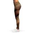 thumbnail image 3 of Brown And Black Snakeskin Print Leggings, Snake Sexy Yoga Leggings For Women., 3 of 5