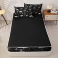thumbnail image 4 of Homewish Horror Gothic Skull Zipper Twin Comforter Sets with Fitted Sheet and 2 Pillowcases,Halloween Themed Zipper Bedding Set,Gray,Black Reversible,4pcs, 4 of 8