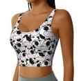 thumbnail image 2 of Fotbe Cute Animal with Cow Pattern Womens' Sports Bra Longline Wirefree Padded with Medium Support Sports Moisture-Wicking Workou Vest,Tank Top-X-Large, 2 of 9