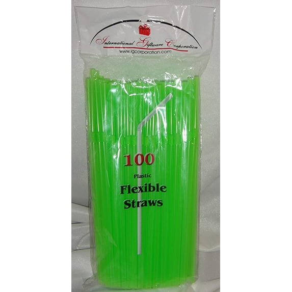 Straws - 500 Lime Green / Flexible Drinking Straws - Luau - Wedding Reception - Party Supplies - Flexible Bendy Straws