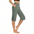 thumbnail image 2 of Dxzfnsa Capri Leggings for Women with Pockets,High Waisted Yoga Pants Tummy Control Black Leggings S-2XL, 2 of 9