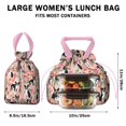 thumbnail image 5 of Pink Boston Terrier and Flower Drawstring Lunch Bag Women - Drawstring Lunch Bag Insulated for Work Office - Stain-Resistant Large Lunchbags for Women with Multi-Pockets, 5 of 6