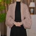 thumbnail image 3 of Women's Hollow Knit Shawl Cardigan Wrap Open Front Cover Up Lightweight Layered Coat For Seasonal Style, 3 of 4