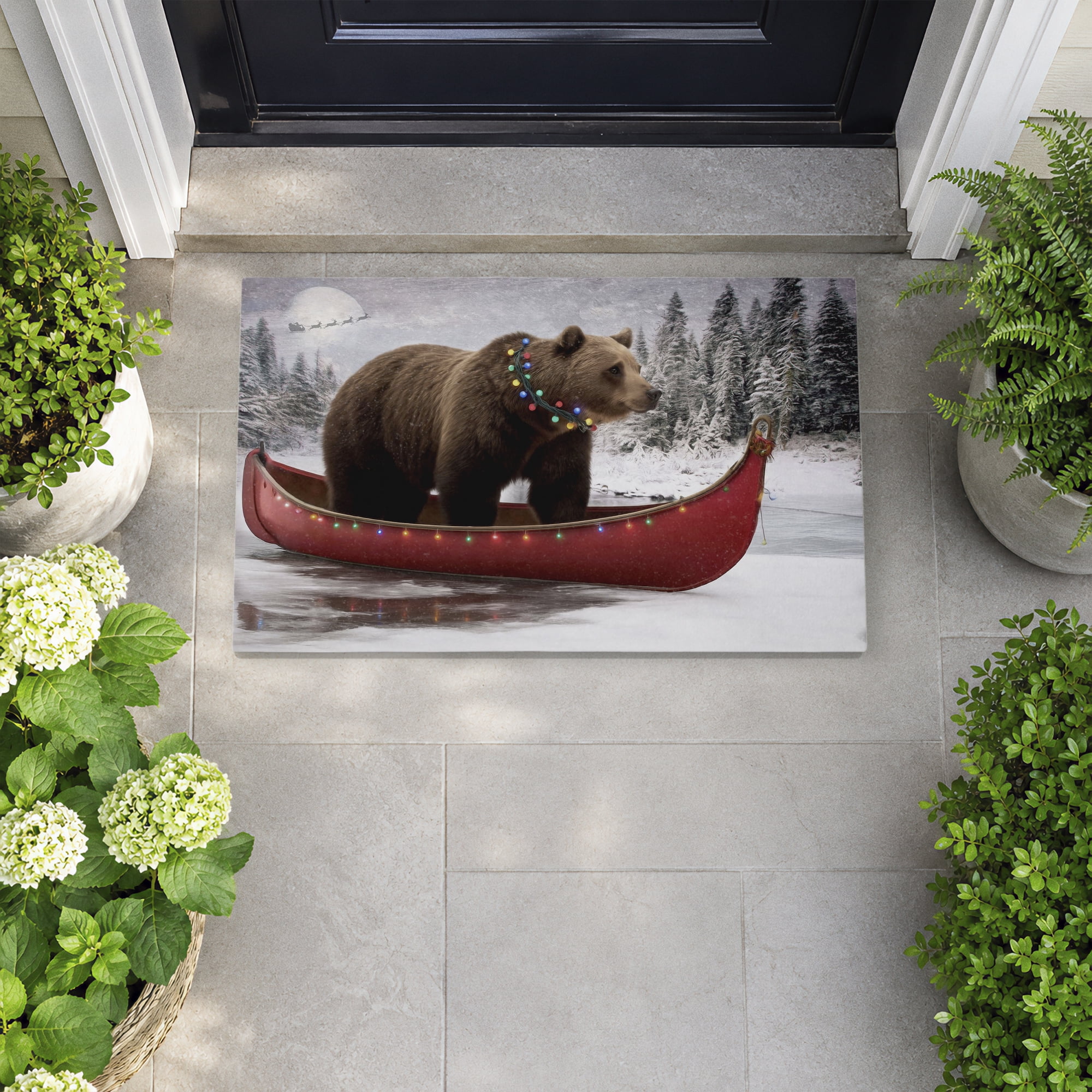 Stupell Industries Yuletide Voyage Bear Printed Outdoor Door Floor Mat, design by Kelley Parker