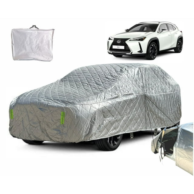 Funda Cubierta Lona Gruesa Acolchonada Antigranizo Cubre auto Afelpado proteccion ideal para Granizo camionetas SUV´S CHICAS. Compatible CR-V Rav-4 Tiguan X-Trail CX-5 Captiva etc. Cierre para Puerta