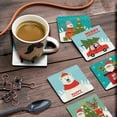 thumbnail image 3 of Inkdotpot Set of 6 Drink Coasters Easy Clean 4-inch SquareCoastersCork Base,Reusable,Christmas, 3 of 8