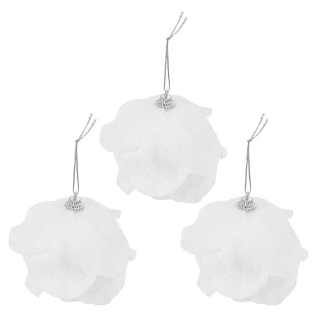 

NUOLUX 3Pcs Petal Glitter Balls Pendant Xmas Tree Hanging Decor Unique Home Pendant