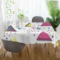 thumbnail image 3 of Yayeee Tablecloths 60" x 60" Rectangle Wrinkle Resistant Party Table Cover, Pink Simple Shapes, 3 of 8