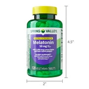 Spring Valley Extra Strength Melatonin Tablets Sleep Support Dietary Supplement, 10 mg, 120 Count