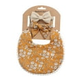 thumbnail image 1 of Conjunto de diadema de saliva de doble cara de lino y algodón con estampado a cuadros para bebé pequeño de SDJMa, 1 of 1