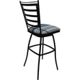 thumbnail image 3 of Set of 3 Outdoor Indoor Swivel Counter Stools Jenna Armless Blue Fabric - Black, 3 of 5
