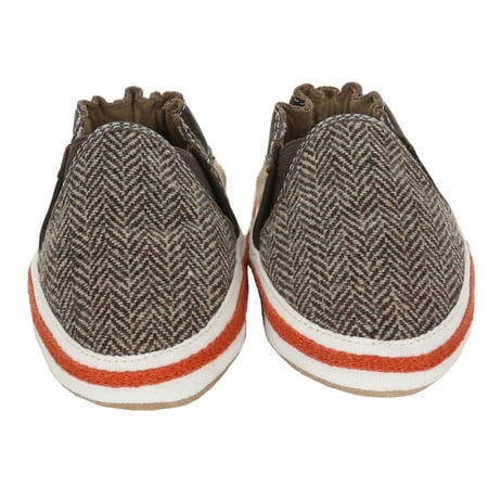 Robeez Bows - Robeez Newborn Baby Shoes for Baby Boys Cool Shane Slip-On Sneakers / Canvas Sneakers Soft Sole Crib Shoes 0-6 Months - Infant Pre-Walker Cloth Gym Shoes / Athletic Shoes with Suede Bottoms
