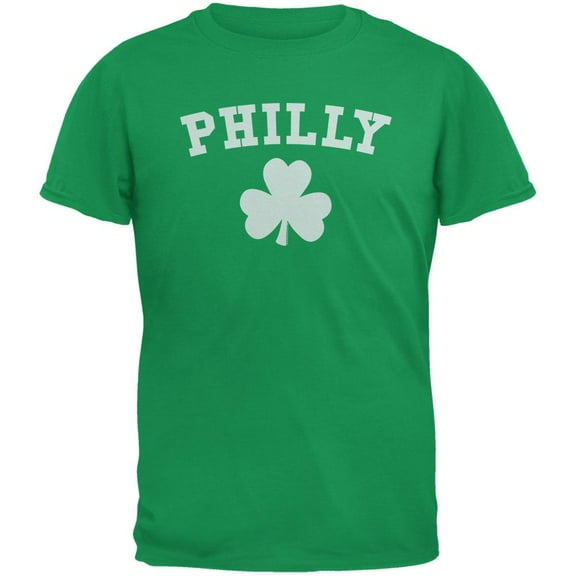 St. Patrick's Day - Philly Shamrock Green Adult T-Shirt - 2X-Large