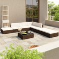 thumbnail image 1 of vidaXL 8 Piece Garden Lounge Set with Cushions Poly Rattan Brown, 1 of 4
