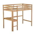 thumbnail image 3 of Miniyam Wood Twin Size High Loft Bed with Desk for Kids and Teens , Built-in Desk, Oak, 3 of 7