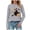 Light Gray, variant on Sweatshirt Women Oversized Witch Loose Casual Sweatshirts Long Sleeve Embroidered Print Pullover (Light Gray, M)