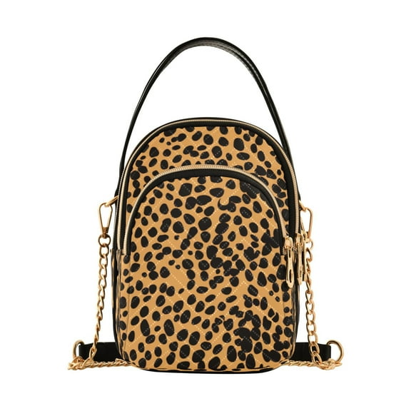 ALAZA Chain Crossbody Bags for Women Leopard Print Shoulder Handbag Phone Purse