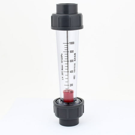 32mm Connector Grey Clear Plastic Pipeline Water Flow Meter Flowmeter 1000 L/h