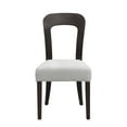 thumbnail image 6 of Dining Chairs Set of 2, Upholstered Kitchen Side Chairs with Gray Fabric Seating Dark Brown Solid Rubber Wood Legs, 330 LBS Weight Capacity, 6 of 16