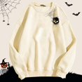 thumbnail image 4 of Tisuna Halloween Sweatshirt For Women Relaxed Fit Skull Print Crewneck Sweatshirt Ladies Long Sleeve Festival Theme Party Fall Tops Clothes Size L, 4 of 5