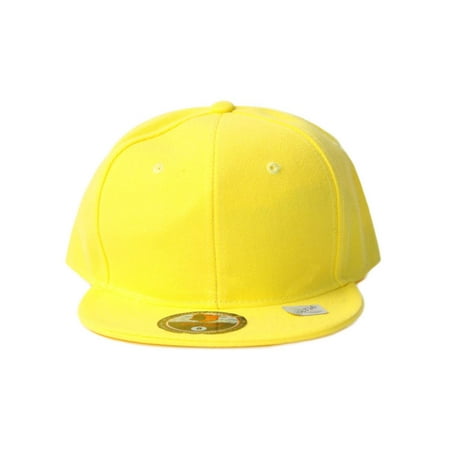 Black And White Fitted Acrylic Plain Style Yellow Hat Walmart Com