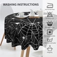 thumbnail image 4 of Halloween Black Spider Web Tablecloth Round Table Cloths Washable Holiday Table Cover Decorative for Kitchen Dinner Party One Size, 4 of 6