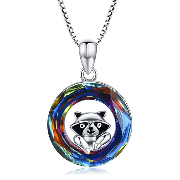 Coachuhhar Raccoon/Phoenix/Ladybug/Mermaid Necklace 925 Sterling Silver Cute Animal Necklace with Crystal Pendant Jewelry Gifts for Women Girls Birthday