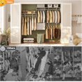 thumbnail image 5 of Wood Closet System, 4-8ft Closet Organizer System with 2 Wooden Drawers, Walk-in Wardrobe Clothes Rack with 4 Hanging Rods for Bedroom,Living Room,Grey, 5 of 14