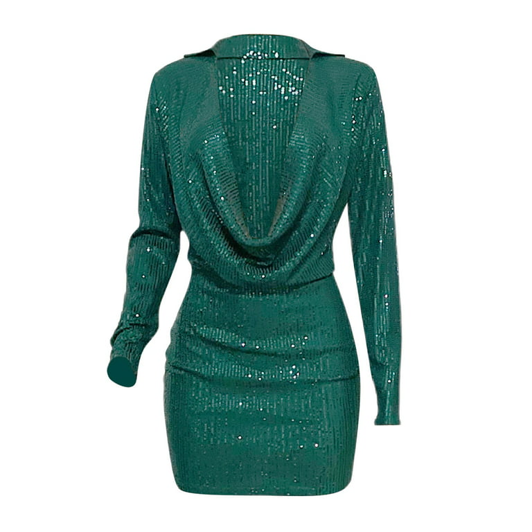 Long Sleeve Sequin Homecoming Dresses Tight Sparkly Short Prom
