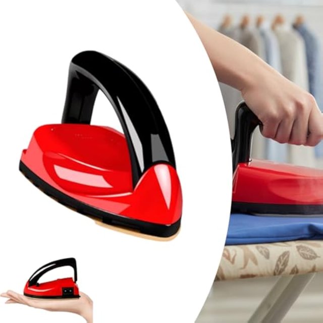 Mini Iron 25w - Portable Steam Handheld Iron, 100‑240v Full Auto Micro Steam Iron Portable for Rhinestone, Easy to Store and Carry for Travel & Dorm Quick (A)