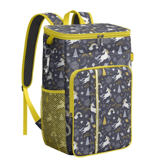 Magical Unicorn and Rainbow Backpack Cooler – Waterproof Leakproof Insulated Bag with Artistic Fantasy Print for School, Picnic & Hiking